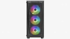AeroCool Falcon Mesh v2 ARGB ATX Acryl oldalú Számítógép Ház, Fekete
