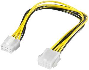 Akyga 8-pin EPS hosszabbító kábel, 20cm