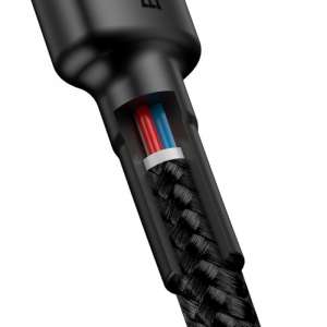 Baseus Cafule PD 2.0 QC 3.0 60 W USB-C – USB-C PD kábel 1m, Fekete-Szürke
