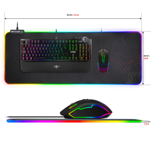 Spirit of Gamer Egérpad - RGB Large, RGB háttérvilágítás, 857 x 330 x 5mmm, Fekete