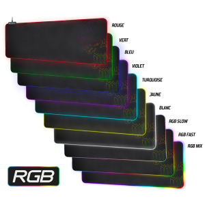 Spirit of Gamer Egérpad - RGB Large, RGB háttérvilágítás, 857 x 330 x 5mmm, Fekete