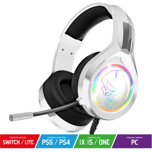 Spirit Of Gamer PRO-H8 RGB Mikrofonos Fejhallgató, Fehér