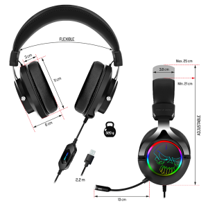 Spirit of Gamer XPERT H600 MultiPlatform Mikrofonos Gamer Fejhallgató, Fekete