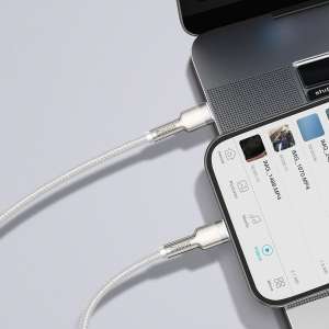 USB-C kábel a Lightning Baseus Cafule-hez, PD, 20 W, 2 m (fehér)