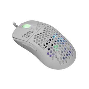 White Shark Galahad gamer egér, fehér, 6.400 DPI, kényelmes, RGB háttérfény