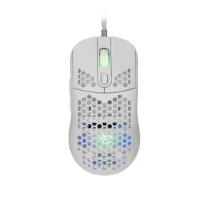White Shark Galahad gamer egér, fehér, 6.400 DPI, kényelmes, RGB háttérfény