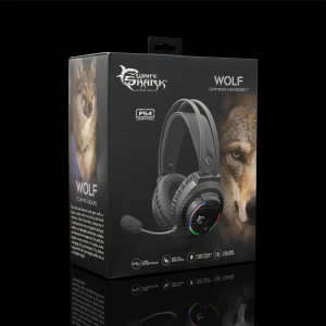 White Shark Wolf Gamer Mikrofonos fejhallgató, RGB, PS4 kompatibilis, Fekete